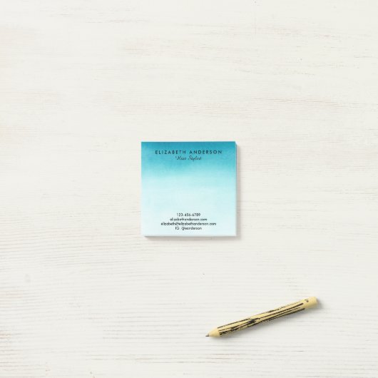 Post-it® Aquarelle turquoise notes commerciales post-it (Sur un bureau)