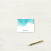 Post-it® Aquarelle Turquoise Personnalisée (Sur un bureau)