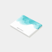 Post-it® Aquarelle Turquoise Personnalisée (Incliné)