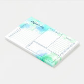 Post-it® Aquarelle Turquoise Vert Taches Planner Quotidien (Incliné)
