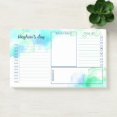 Post-it® Aquarelle Turquoise Vert Taches Planner Quotidien (Bureau)