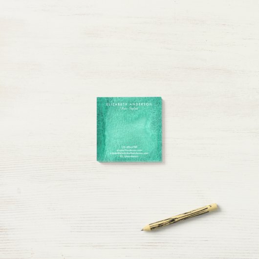 Post-it® Aquarelle vert de mer notes commerciales post-it (Sur un bureau)