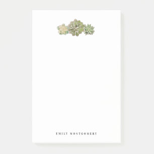 Post-it® Aquarelle Vert Succulent Monogramme personnel