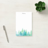 Post-it® Aquarelle vert turquoise Arbres À feuillage persis (Bureau)