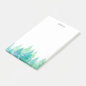 Post-it® Aquarelle vert turquoise Arbres À feuillage persis (Incliné)