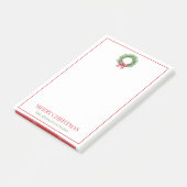 Post-it® Aquarelle Verte Avec Bow En vichy Rouge (Incliné)