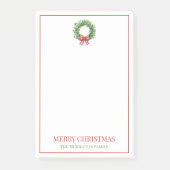 Post-it® Aquarelle Verte Avec Bow En vichy Rouge (Devant)