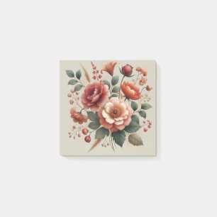 Post-it® Aquarelle verte en terre cuite Floral Printemps pa