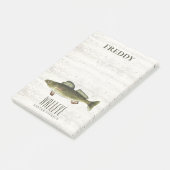 Post-it® Aquarelle verte simple Poisson Wallee personnalisé (Incliné)