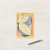 Post-it® Aquarelle vintage Citrus Lemon Chic (Sur un bureau)