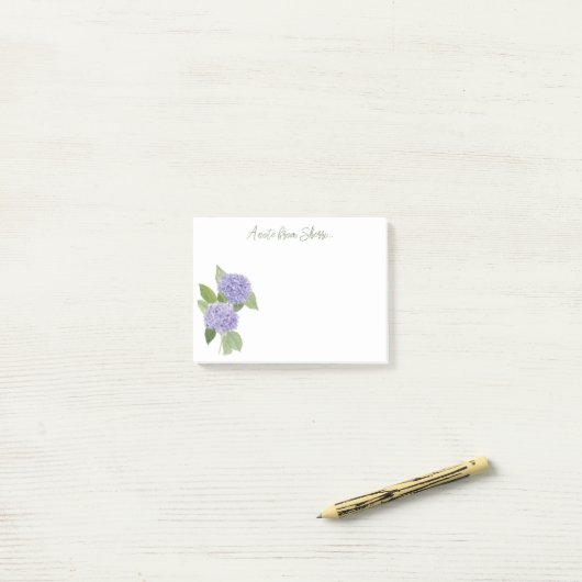 Post-it® Aquarelle violet Hydrangea (Sur un bureau)
