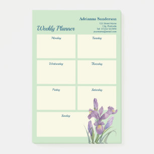 Post-it® Aquarelle violet Iris vert clair Planificateur heb