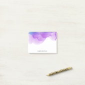 Post-it® Aquarelle violet personnalisée (Sur un bureau)