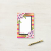 Post-it® Aquarelle violette et rose Magnolia Anniversaire (Sur un bureau)