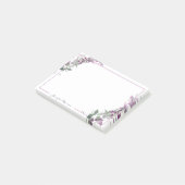 Post-it® Aquarelle violette florale personnalisée (Incliné)