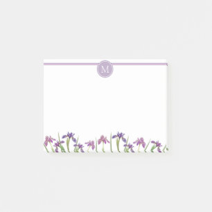 Post-it® Aquarelle violette Iris 4" x 3" Monogramme botaniq