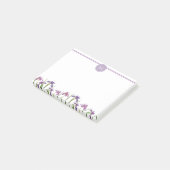 Post-it® Aquarelle violette Iris 4" x 3" Monogramme botaniq (Incliné)