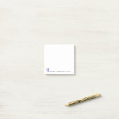 Post-it® Aquarelle violette moderne coeur, personnalisée (Sur un bureau)