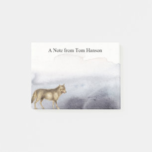 Post-it® Aquarelle Wolf Blue Nuages Personnalisés