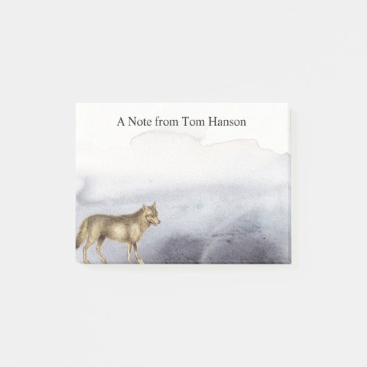 Post-it® Aquarelle Wolf Blue Nuages Personnalisés (Devant)