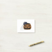 Post-it® Araignée dans le web dans le citrouille d'hallowee (Sur un bureau)