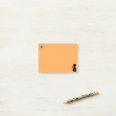 Post-it® Araignée d'Halloween et chat noir sur orange (Sur un bureau)