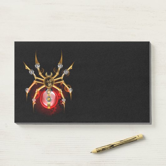 Post-it® Araignée en vapeur noire (Sur un bureau)