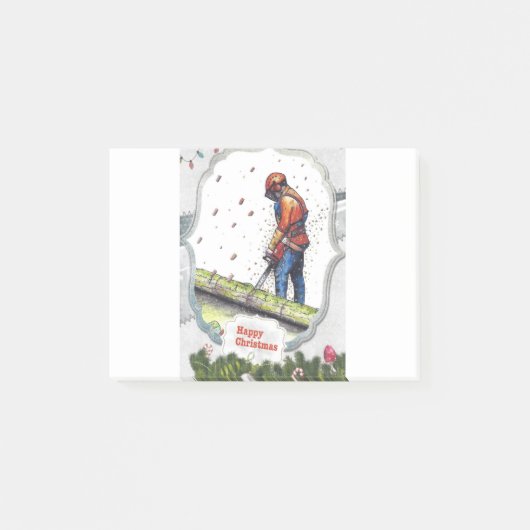 Post-it® Arborist chainsaw tree surgeon Gift Christmas (Devant)