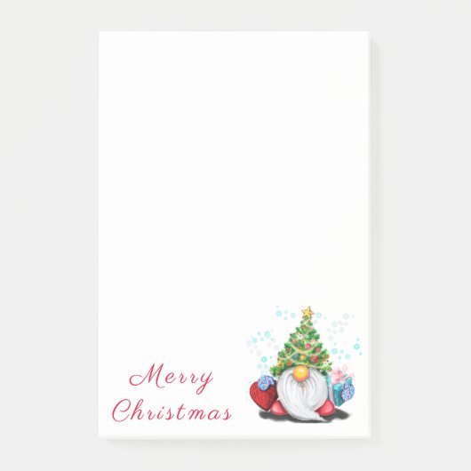 Post-it® Arbre de Noël Casquette Gnome avec collants cadeau (Devant)
