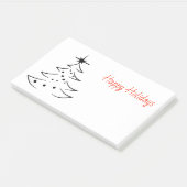 Post-it® Arbre de Noël de silhouette bonnes fêtes (Incliné)