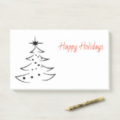 Post-it® Arbre de Noël de silhouette bonnes fêtes (Sur un bureau)