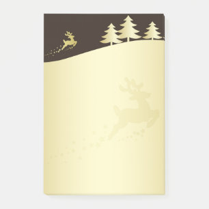 Post-it® Arbre de Noël doré avec rennes