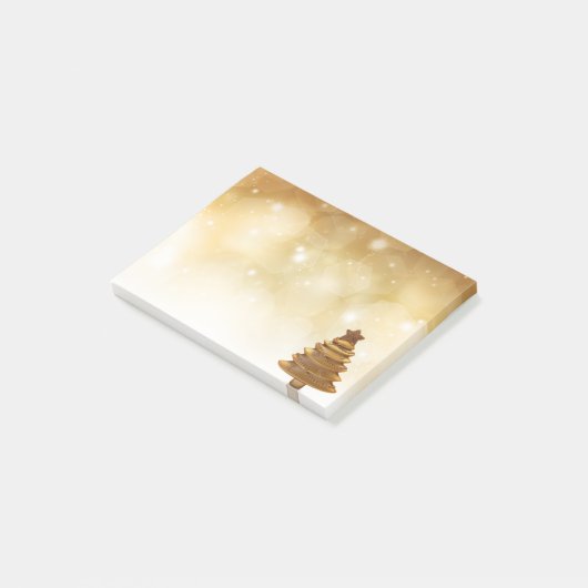 Post-it® Arbre de Noël élégant d'or (Incliné)