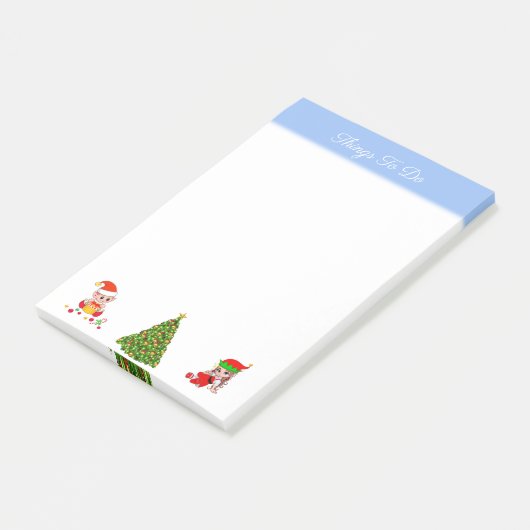 Post-it® Arbre de Noël & Elfes Choses à faire Post-it Notes (Incliné)