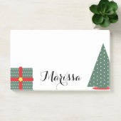 Post-it® Arbre de Noël et monogramme initial de cadeau (Bureau)