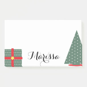Post-it® Arbre de Noël et monogramme initial de cadeau