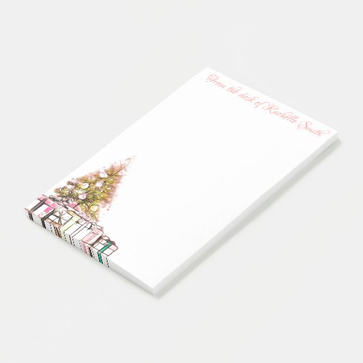 Post-it® Arbre de Noël et présents (Incliné)