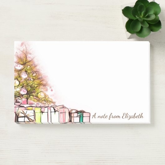 Post-it® Arbre de Noël, Présents (Bureau)