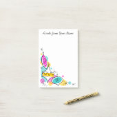 Post-it® Arbre rétro Baubles coin Texte vertical (Sur un bureau)