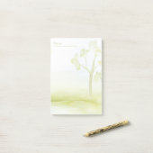 Post-it® Arbres à l'aquarelle verte (Sur un bureau)