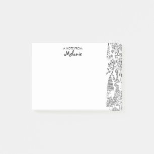 Post-it® Arbres Illustration noir et blanc Personnalisé