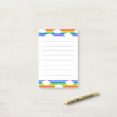 Post-it® Arc-en-ciel avec nuages (Sur un bureau)