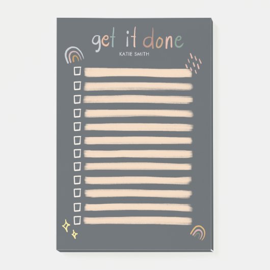 Post-it® Arc en ciel et étoiles chic et élégant (Devant)