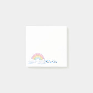 Post-it® Arc-en-ciel et nuages avec votre nom