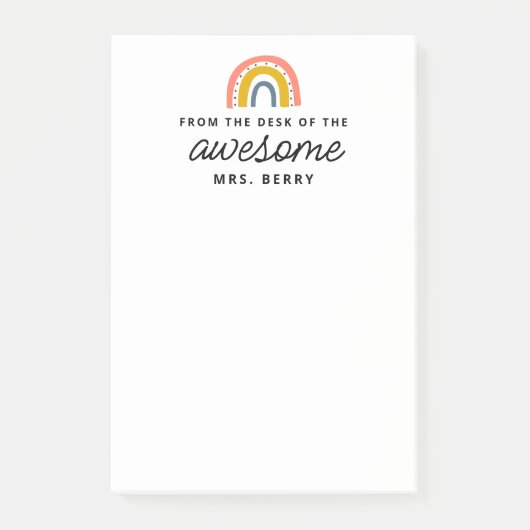 Post-it® Arc en ciel moderne du bureau de l'enseignant (Devant)