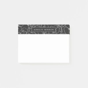Post-it® Ardoise noire Simply Floral Personnalisée
