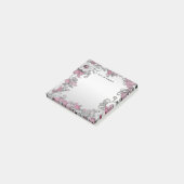 Post-it® Argent rose blanc Floral Post it Notes (Incliné)