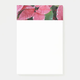 Post-it® Argent Star Marbre Poinsettias Pink Holiday Floral