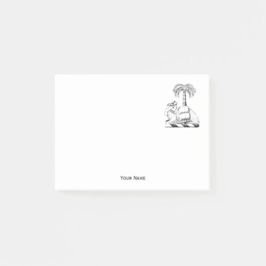 Post-it® Armoiries de Preppy Heraldic Camel Palm Tree (Devant)