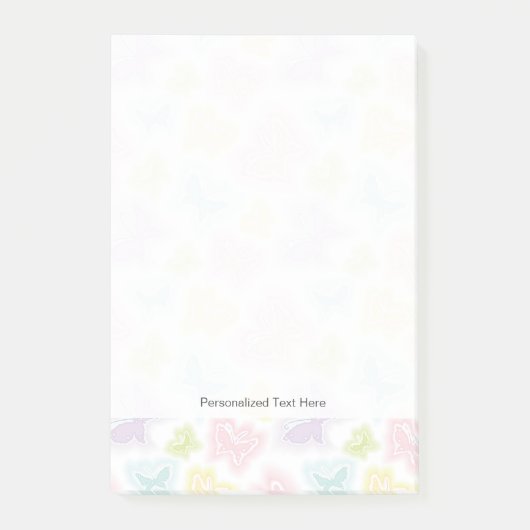 Post-it® Arrière - plan avec papillons en aquarelle (Devant)